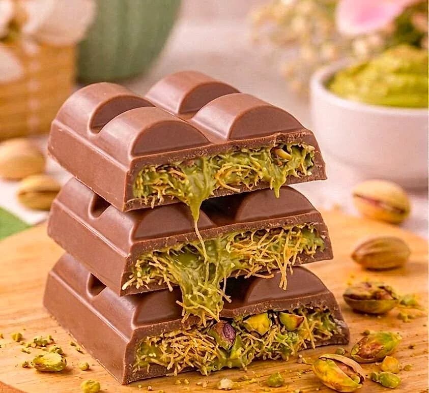 Barra de chocolate Recheada Dubai Pistache